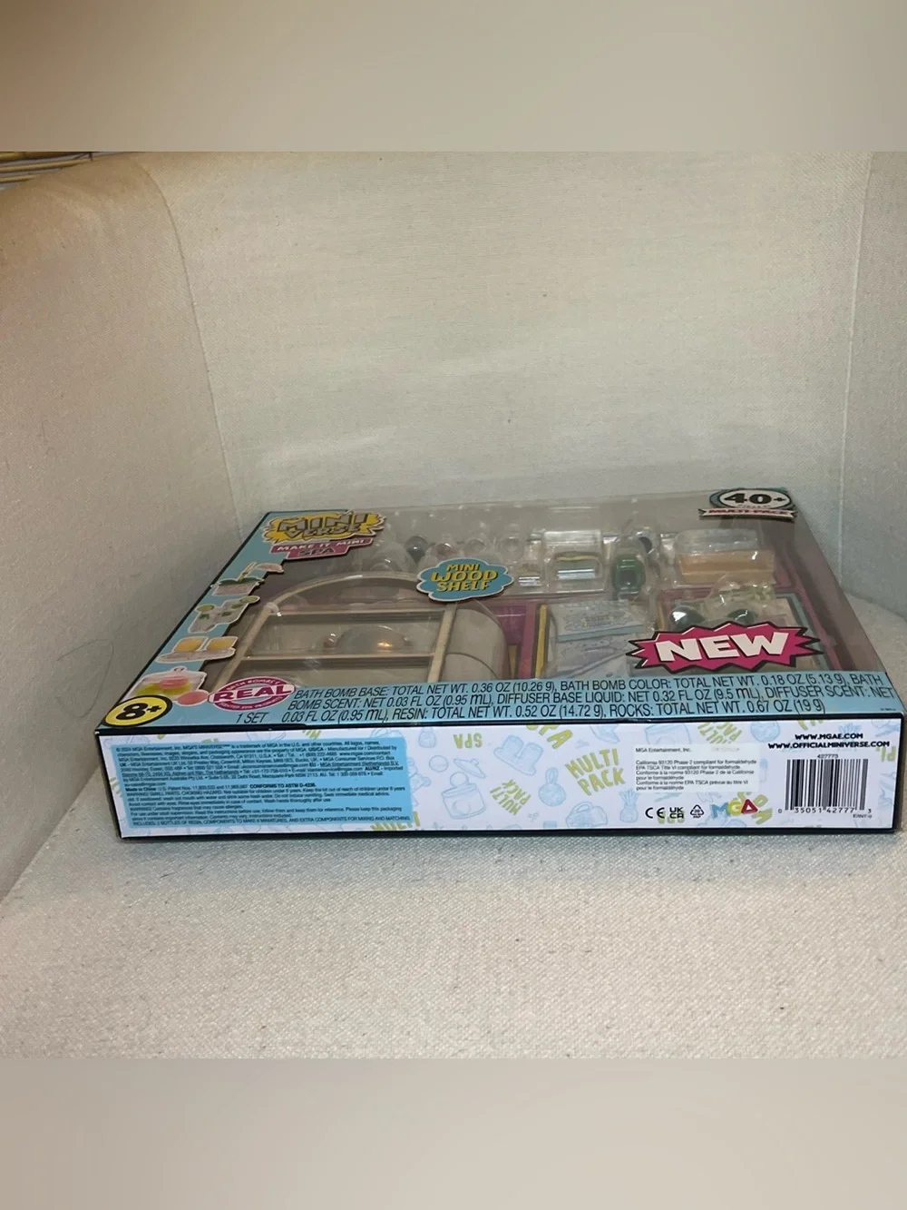 Mini Verse Make It Mini Spa Playset - Pink & Blue Mini Wood Shelf